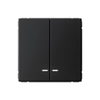 Выключатель 2-клавишный, с подсветкой (безвинтовой зажим), Карбон, серия Art Gallery, Systeme Electric