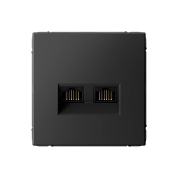 Розетка компьютерная 2-ая кат.6, RJ-45 (интернет), Базальт, серия Art Gallery, Systeme Electric