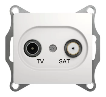 Розетка телевизионная единственная ТV-SAT, Белый, серия Glossa, Schneider Electric